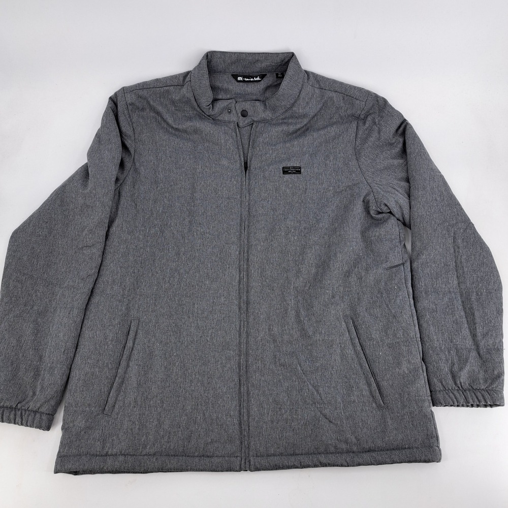 Travis Mathew Men's 2XL Gray Full Zip Jacket XXL Golf Casual Outerwear Stretch